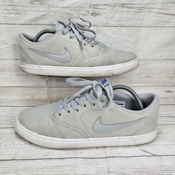 Nike SB Check Canvas Gray Shoes Men’s Size 11 Skateboarding - Picture 1 of 8